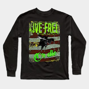 Live Free American Flag Headless Horsemen Long Sleeve T-Shirt